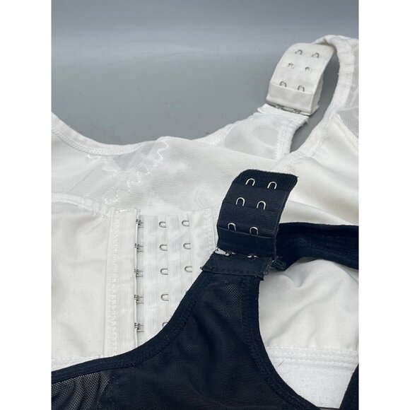 set of 3 sport bra brown white black front closer adjustable shoulder XL READ - Picture 8 of 9